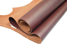 Chrome Latigo Cowhide Burgundy 8 - 9oz - Buckskin Leather Co. Load image into Gallery viewer, Chrome Latigo Cowhide Burgundy 8 - 9oz - Buckskin Leather Co.