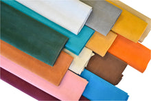 Garment Suede Cowhide 2.5–3oz - Buckskin Leather Co. Load image into Gallery viewer, Garment Suede Cowhide 2.5–3oz - Buckskin Leather Co.